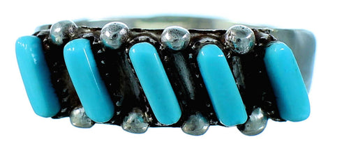 American Indian Turquoise Needlepoint Zuni Ring Size 6-1/2 PX36311